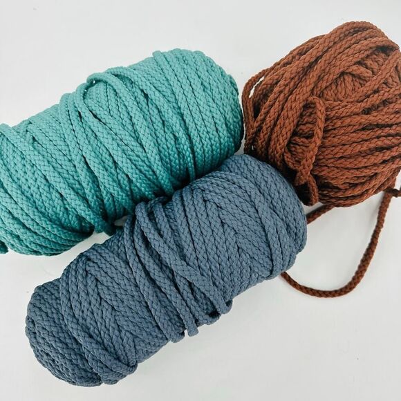 Bonnie Macrame Braid Craft Cord MIXED Lot BROWN BLUE Pepperell Vintage 6mm - Picture 2 of 8